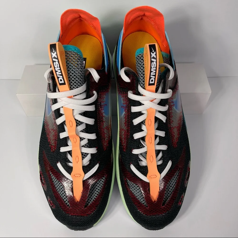 NIKE N110 D/MS/X DIMSIX FLYKNIT MENS RUNNING SHOES SIZE 10 BLACK BLUE RED NEW - Picture 2 of 10